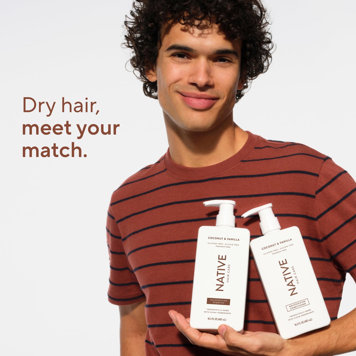 Native clean beauty shampoo and conditioner set side by side on a neutral background