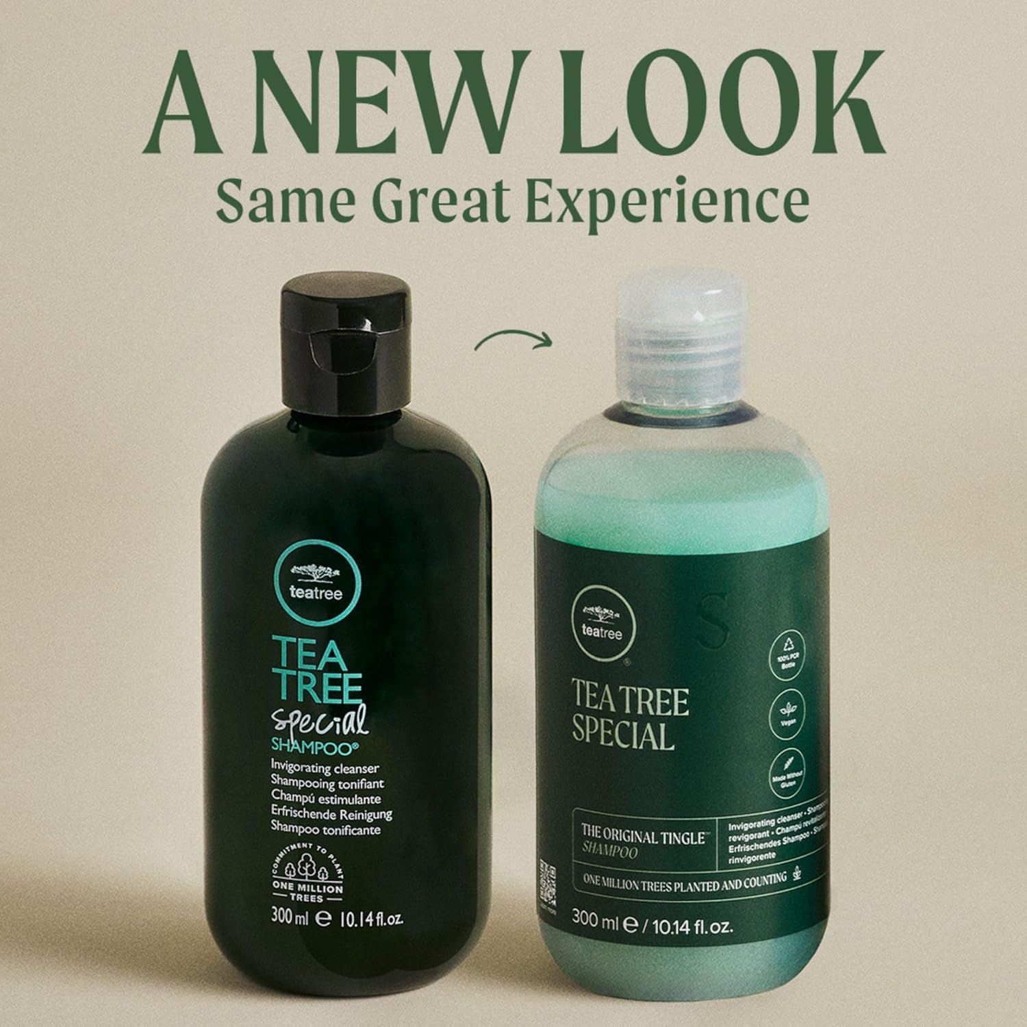 Vegan and paraben free tea tree oil shampoo bottle close up