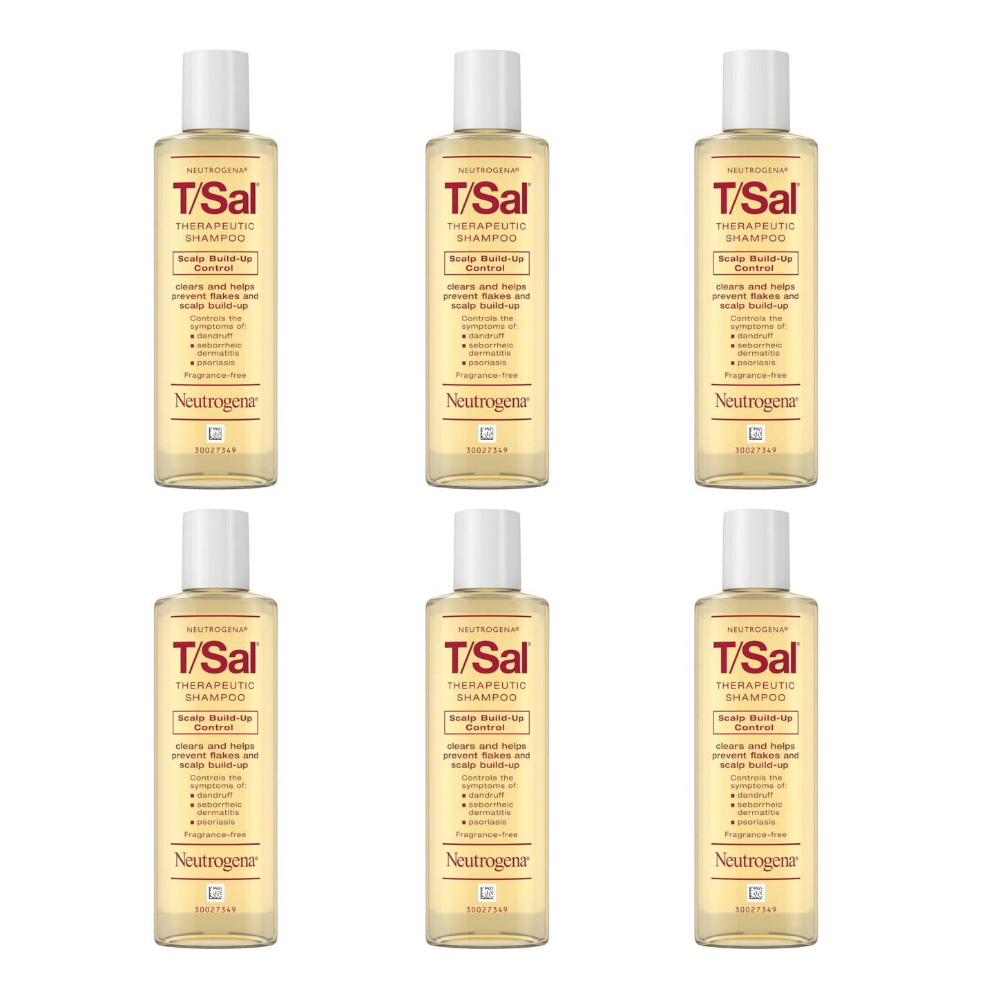 Neutrogena T/Sal Therapeutic Shampoo bottle back label displaying active three percent salicylic acid ingredient list