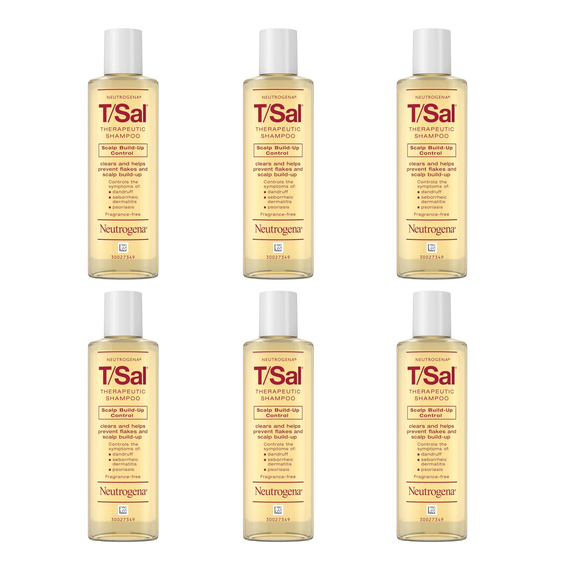 Neutrogena T/Sal Therapeutic Shampoo bottle back label displaying active three percent salicylic acid ingredient list