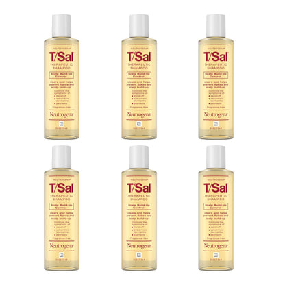 Neutrogena T/Sal Therapeutic Shampoo bottle back label displaying active three percent salicylic acid ingredient list