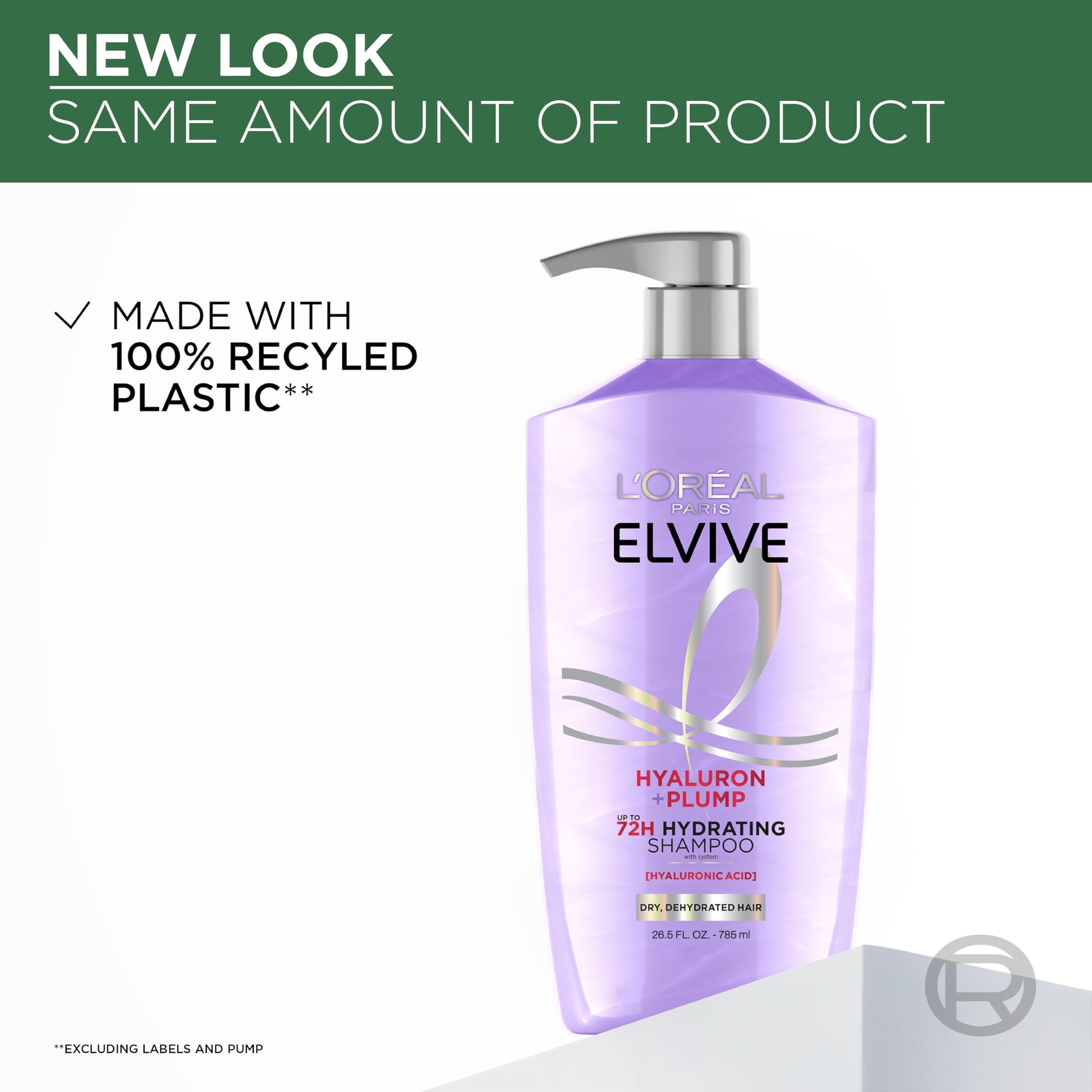 USA sourced Elvive Hyaluron Plump duo for dehydrated hair displayed on a clean background