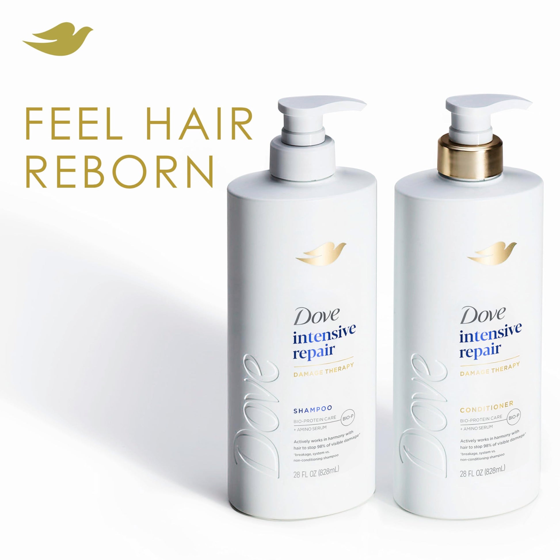Back of Dove Intensive Repair Conditioner showing ingredients
