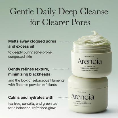 Arencia Green Rice Mochi Cleanser 120 grams container