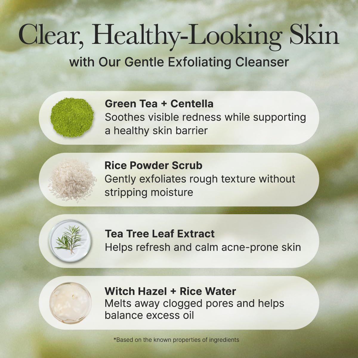 Application of Arencia Mochi face cleanser on skin