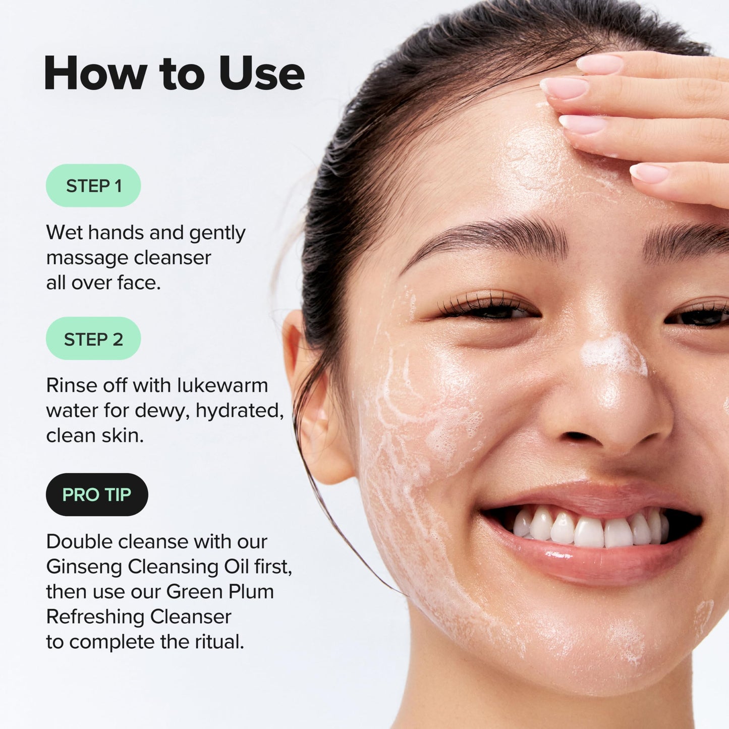 Beauty of Joseon Green Plum Refreshing Cleanser foam application