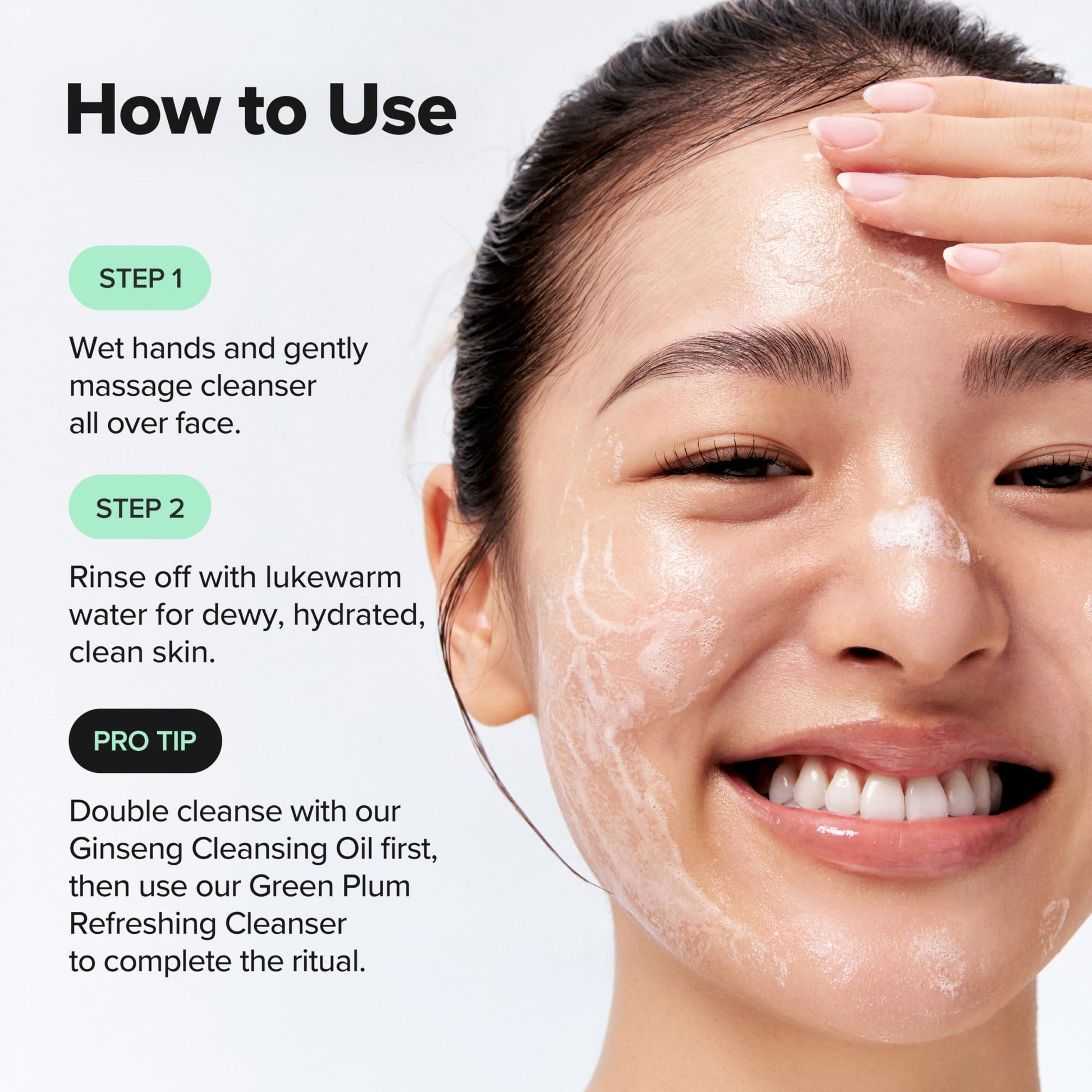 Beauty of Joseon Green Plum Refreshing Cleanser foam application