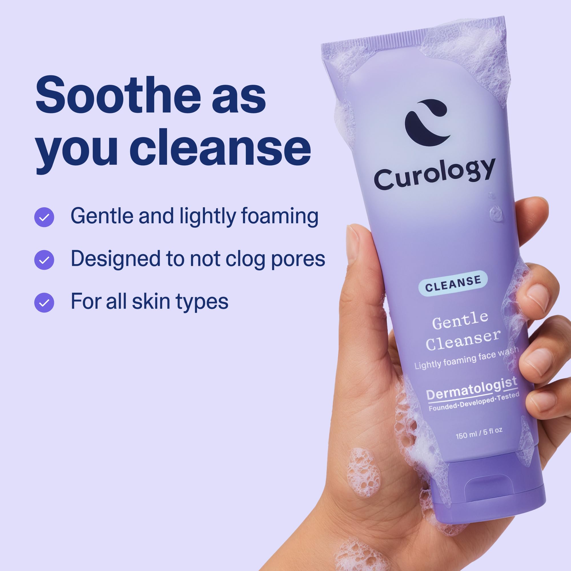 Texture of Curology hydrating foaming face wash