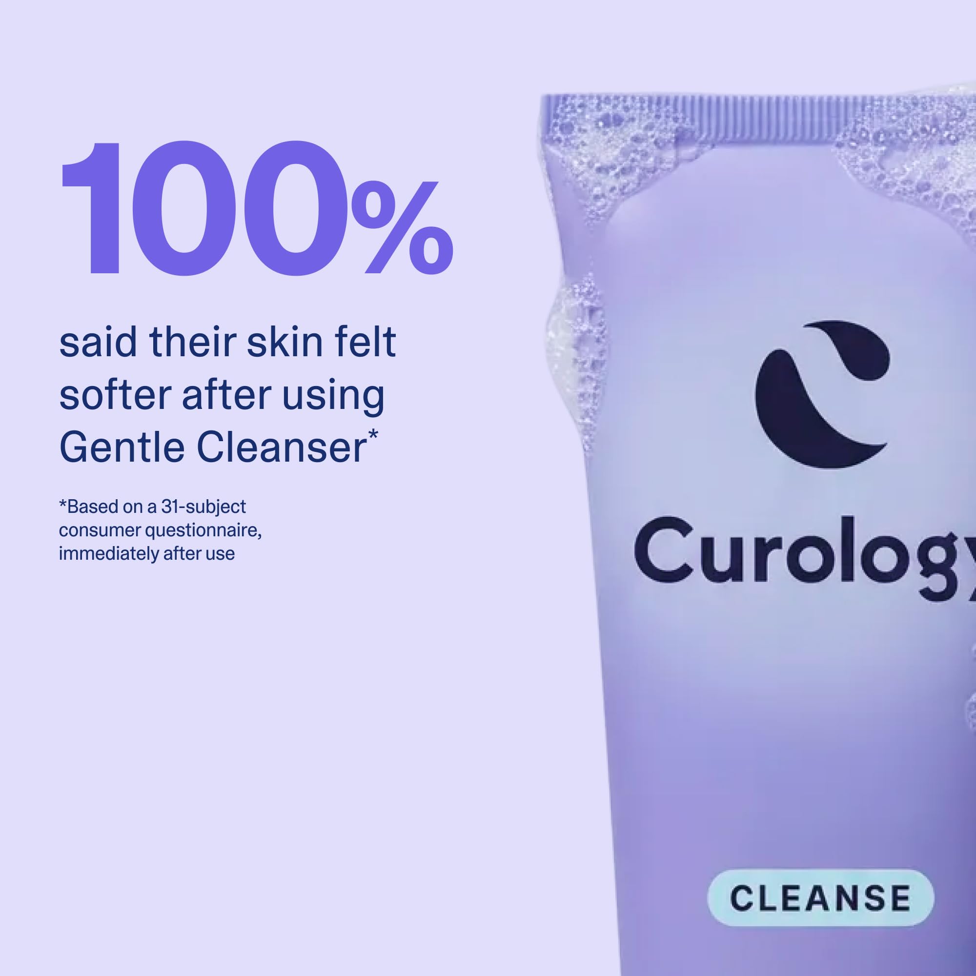 Curology Gentle Cleanser ingredient list on bottle back