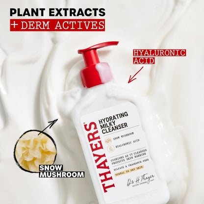 Texture of Thayers Milky Hydrating Face Cleanser on skin