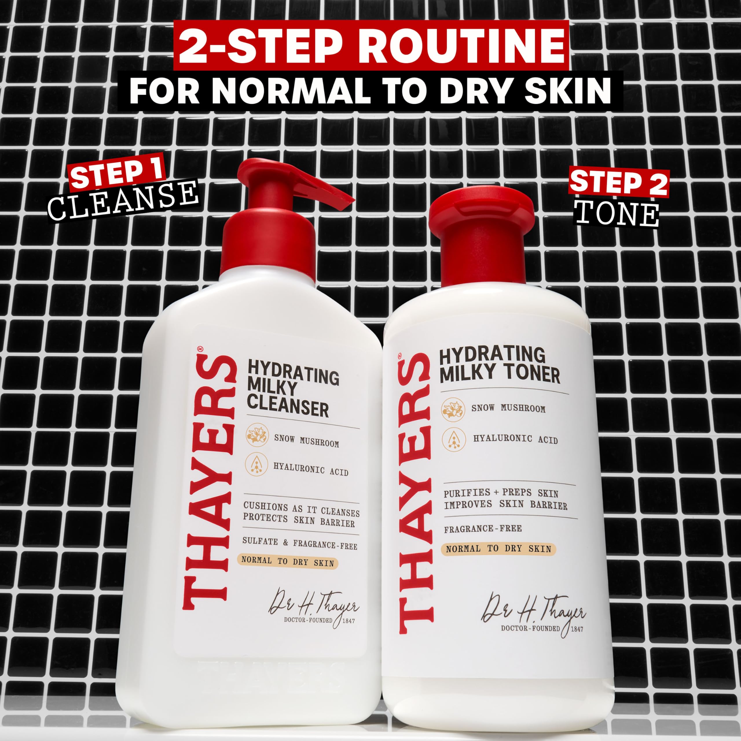 Back label of Thayers Milky Hydrating Face Cleanser 8 fluid ounce