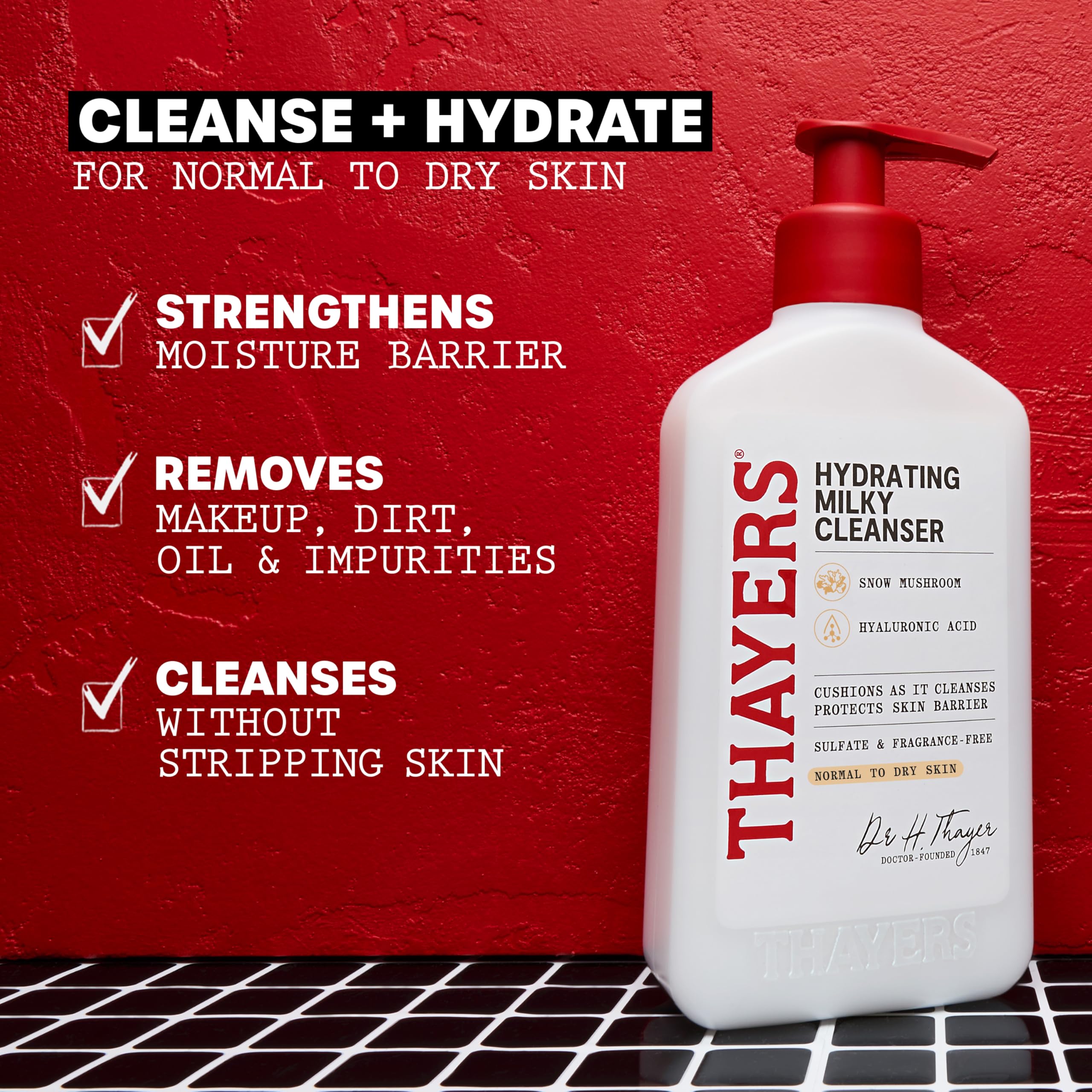 Thayers Milky Cleanser for sensitive skin packaging details