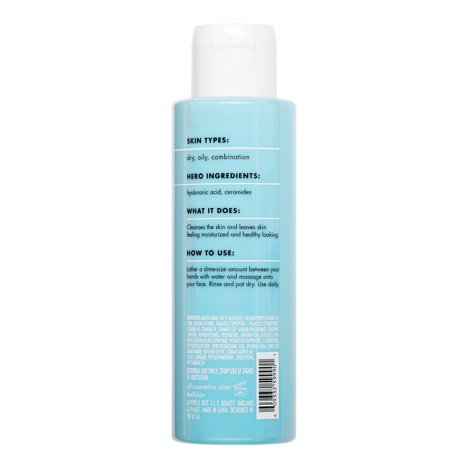 Gentle gel-to-foam face wash for all skin types texture demonstration