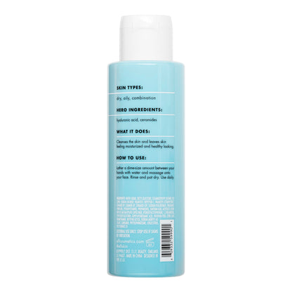 Gentle gel-to-foam face wash for all skin types texture demonstration