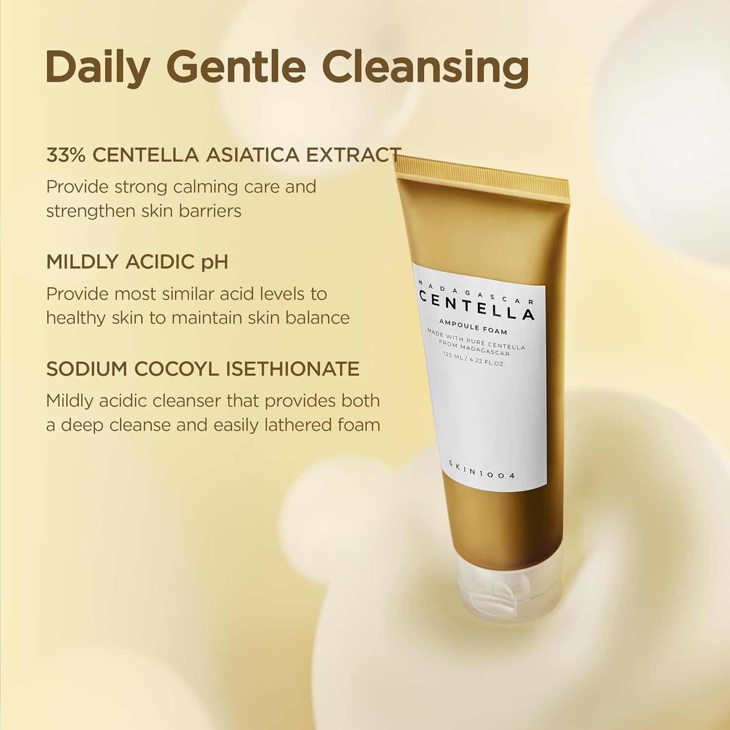 Skin1004 Madagascar Centella Ampoule Foam key ingredients graphic