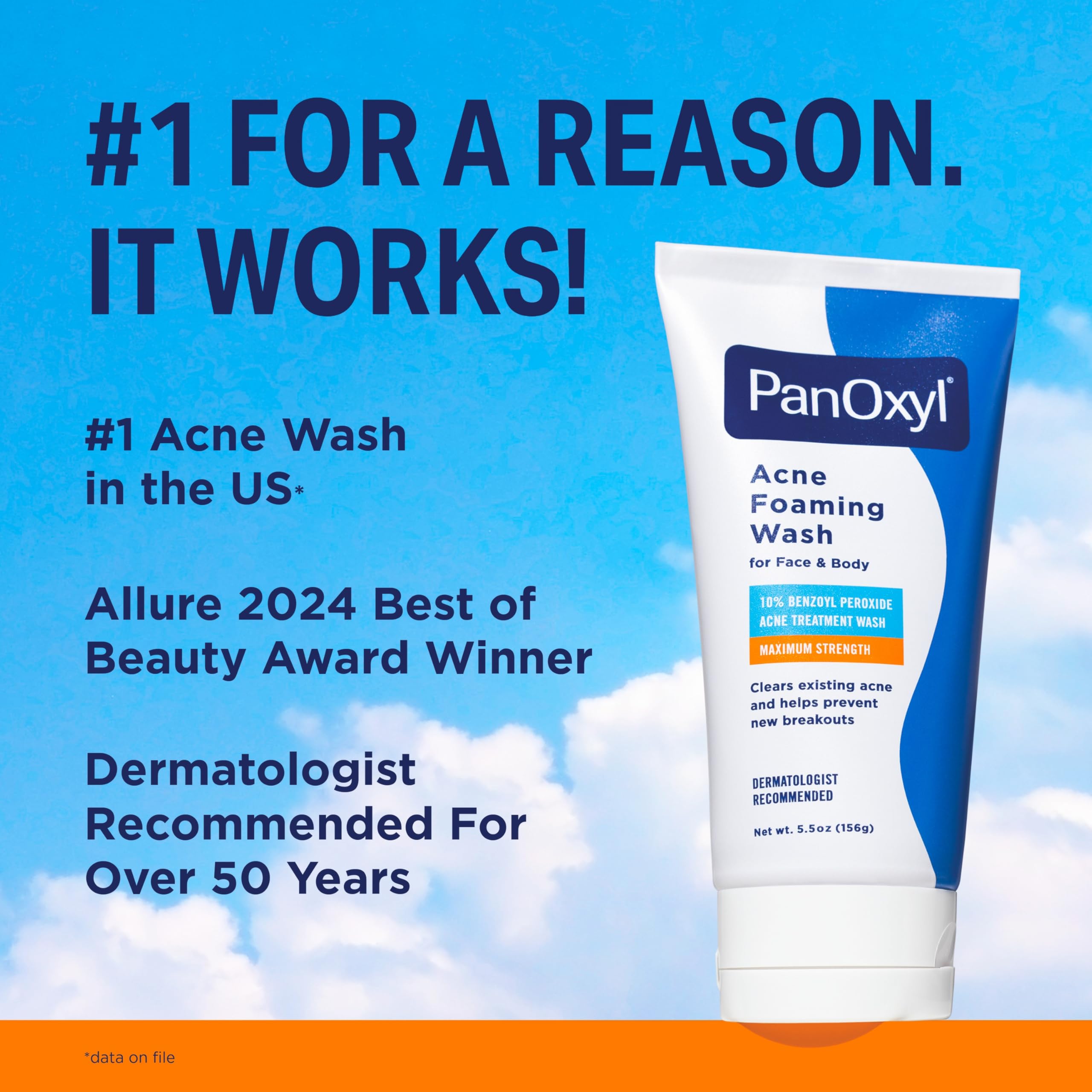 Side view of PanOxyl maximum strength acne cleanser