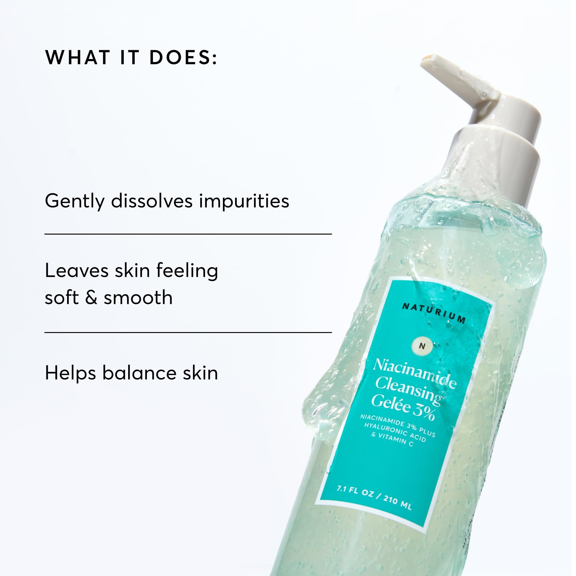 Naturium Niacinamide Cleansing Gelee ingredient list and packaging