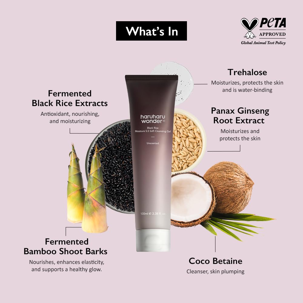 Close up of Haruharu Wonder Black Rice 100ml cleanser