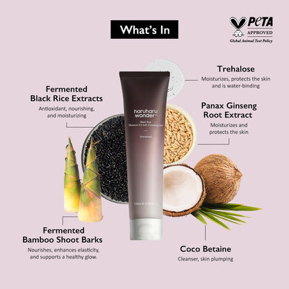 Close up of Haruharu Wonder Black Rice 100ml cleanser