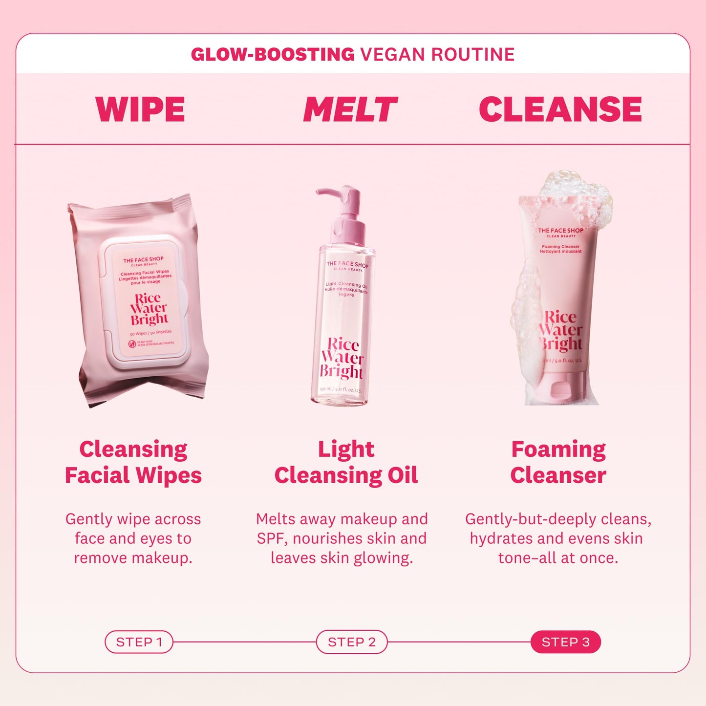 The Face Shop vegan face cleanser bottle standing upright against a clean background.