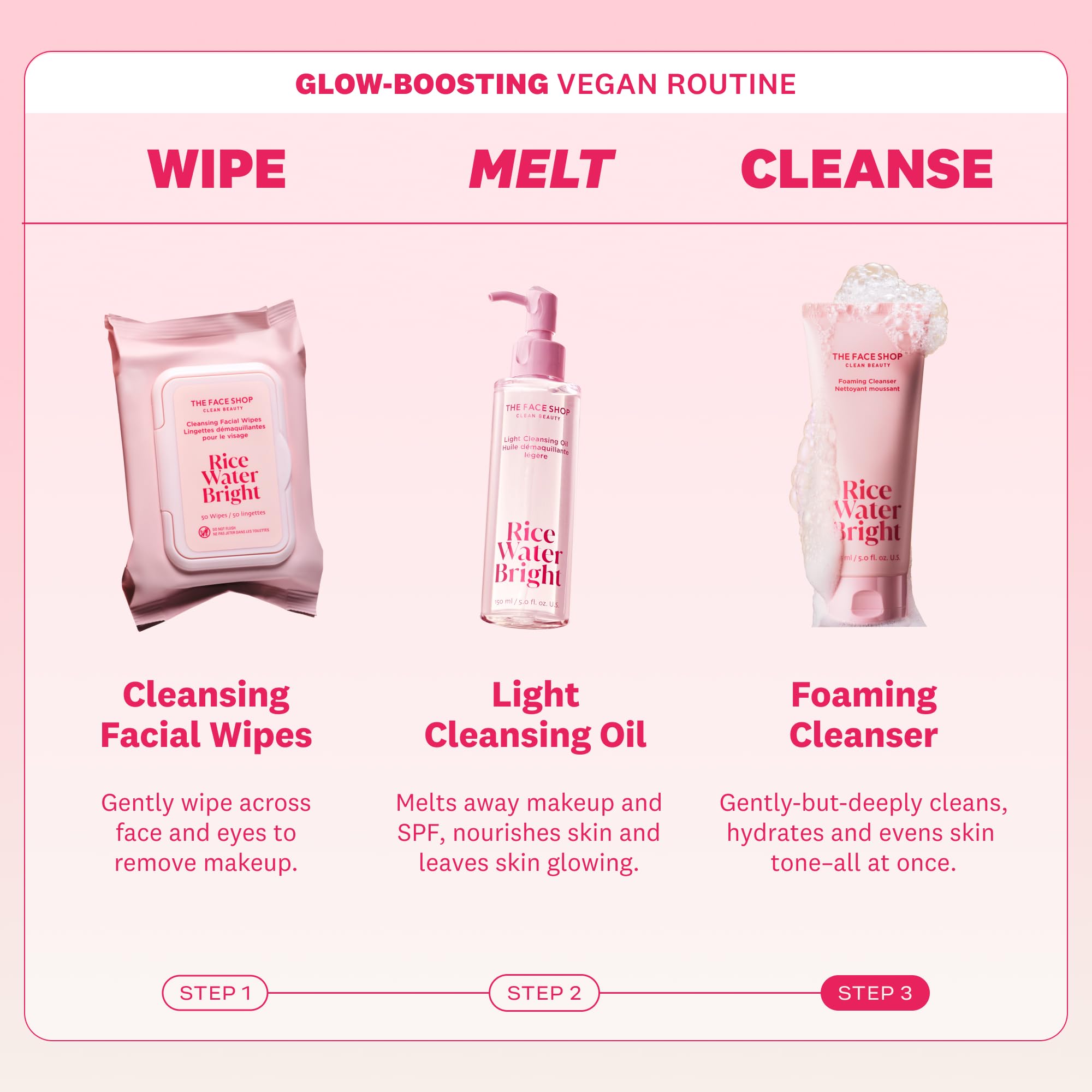 The Face Shop vegan face cleanser bottle standing upright against a clean background.