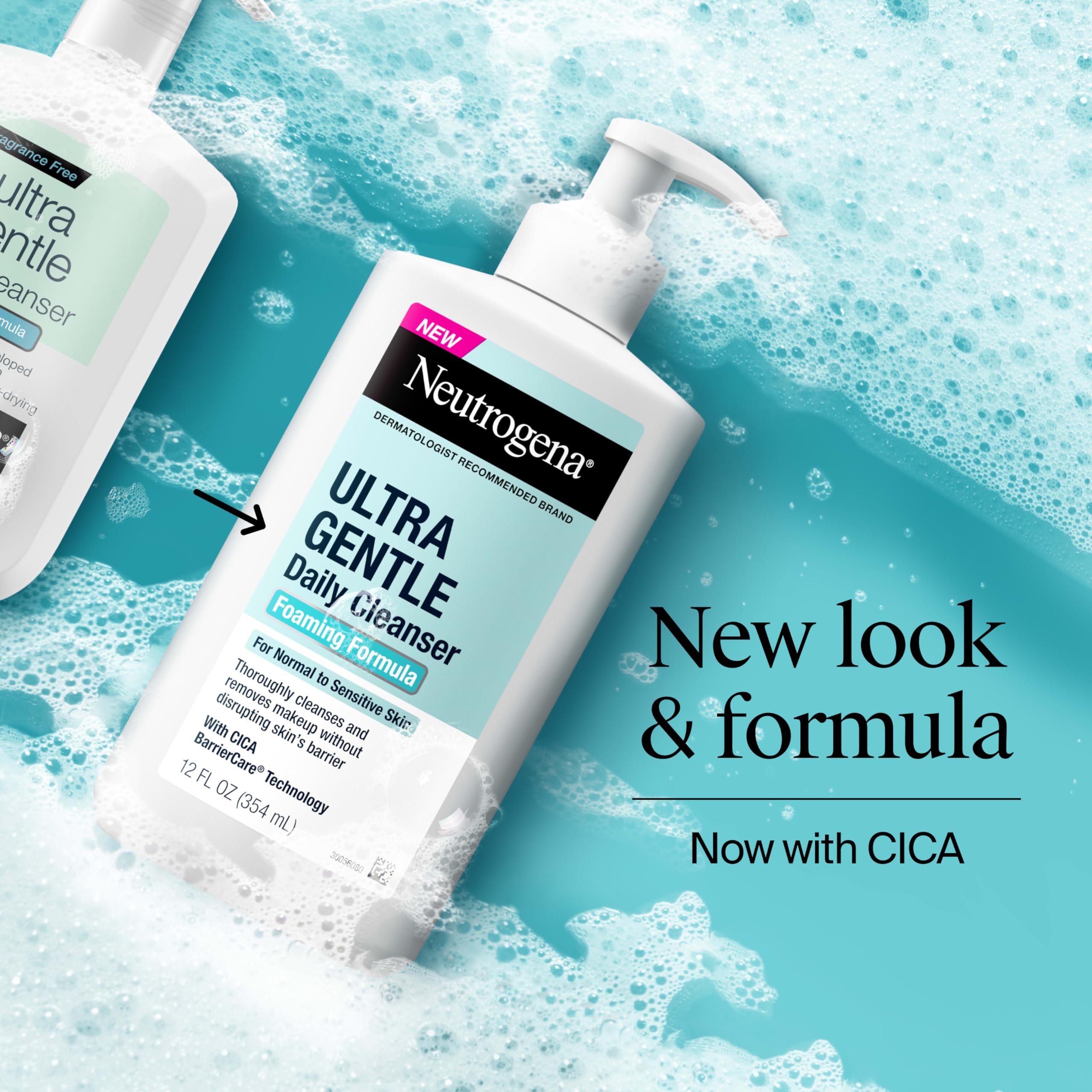 Neutrogena Ultra Gentle Foaming Facial Cleanser sensitive skin label