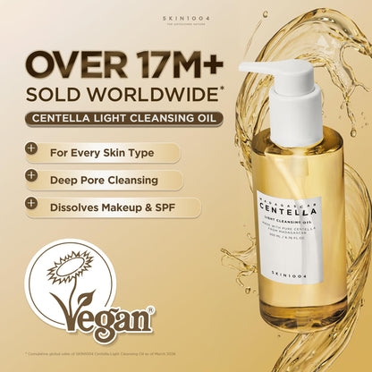 Close up of SKIN1004 Centella cleansing oil texture on hand
