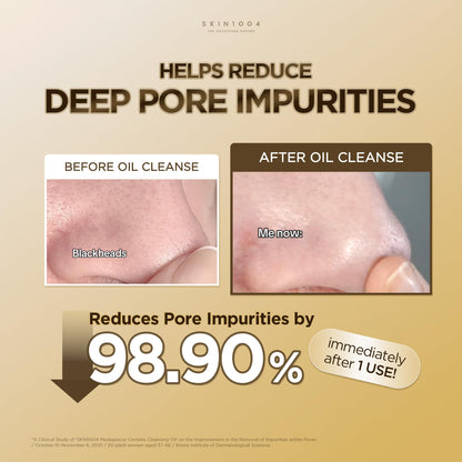Korean skincare cleanser routine with SKIN1004 oil