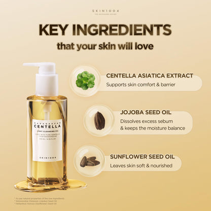 Application of SKIN1004 facial cleansing oil on skin
