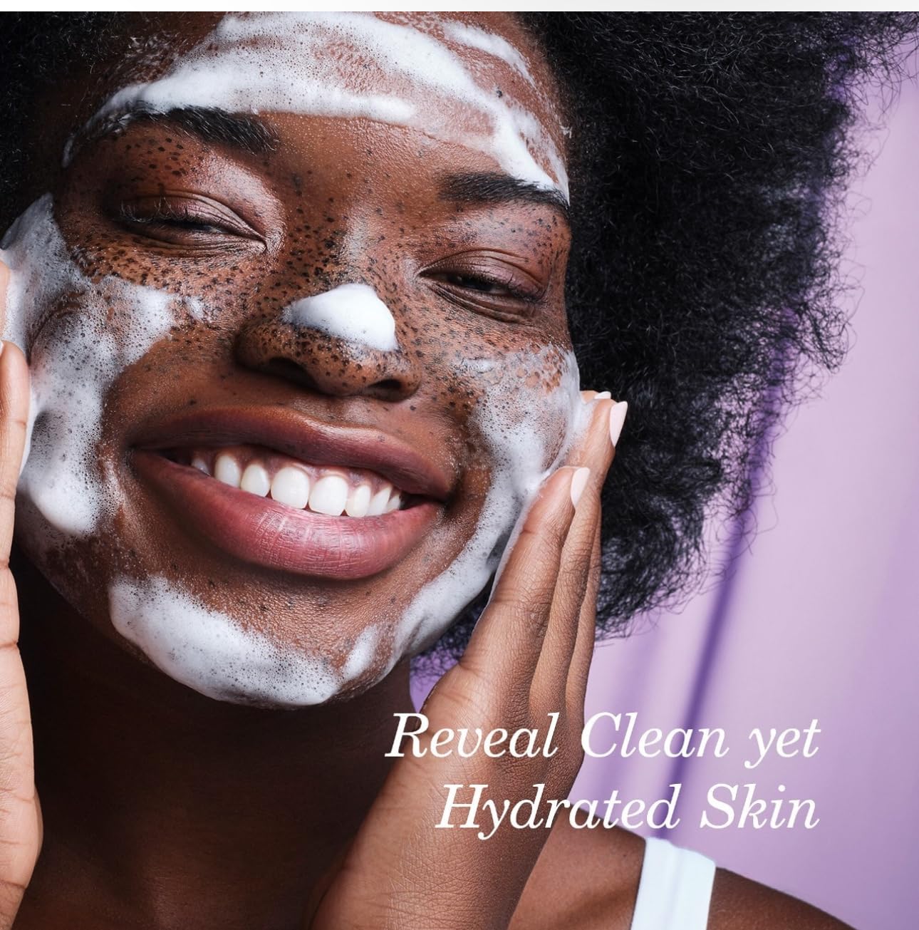 Tatcha The Rice Wash soft cream texture on skin