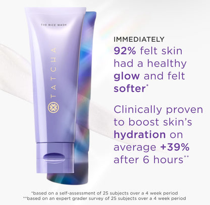 Tatcha The Rice Wash creamy lather application
