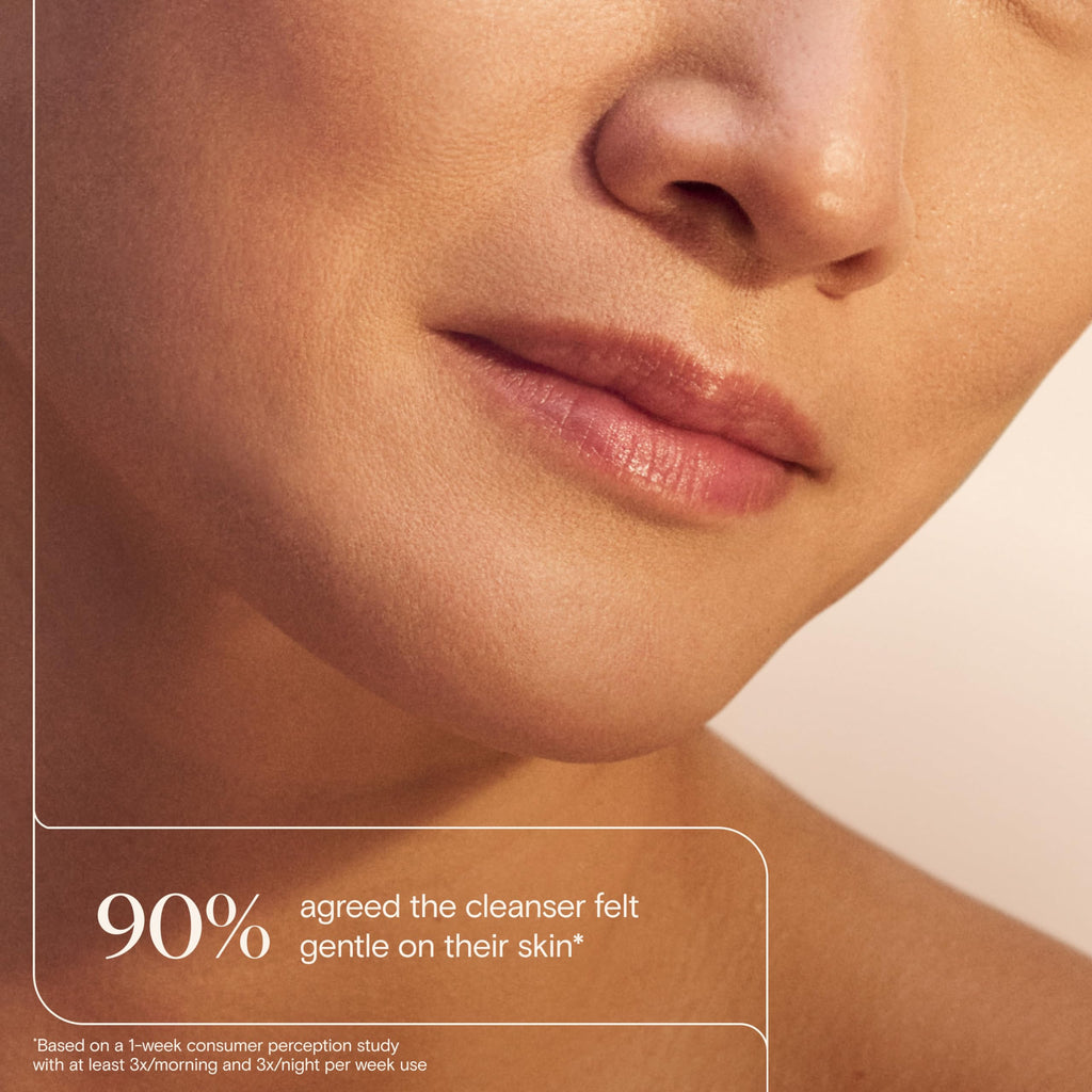 Aveeno fragrance-free gentle cleanser bottle with cap detail