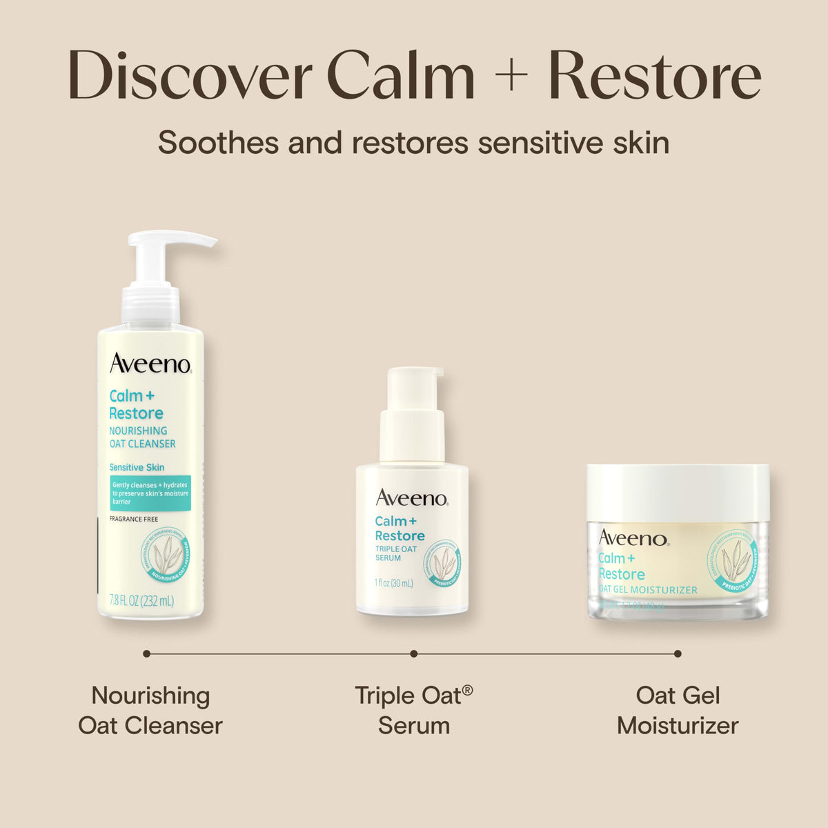 Authentic USA sourced Aveeno Calm and Restore skincare product