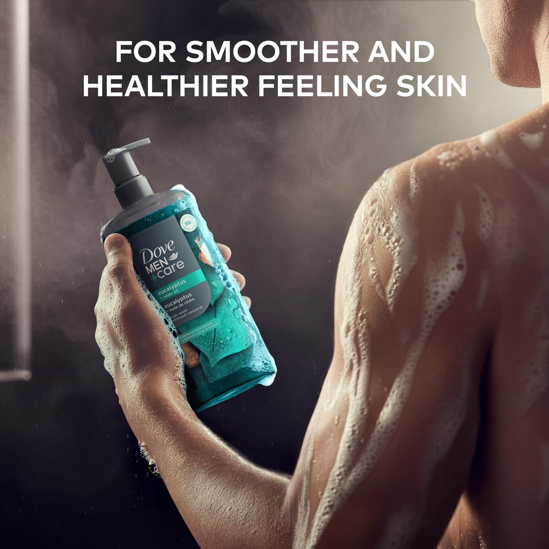 Dove Men Plus Care eucalyptus cedar body wash 26 fluid ounce bottle
