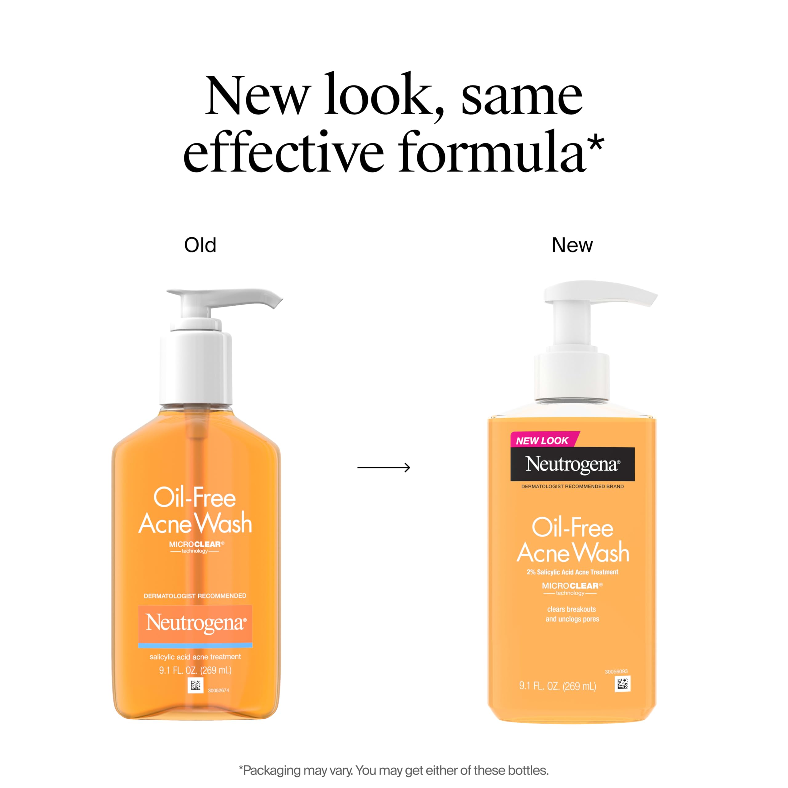 Neutrogena salicylic acid cleanser packaging showing microclear technology info