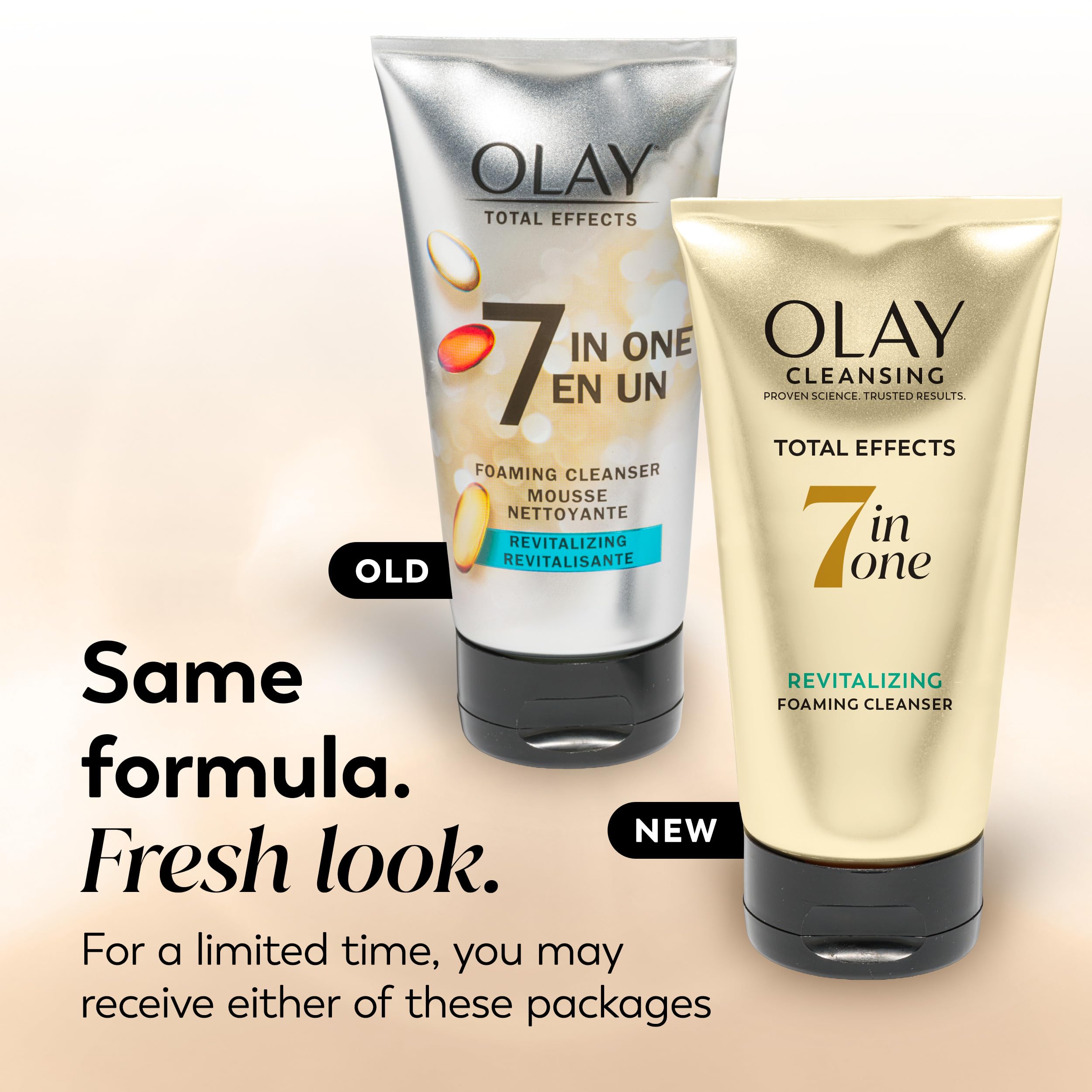 Olay anti ageing foaming face wash with niacinamide packaging details