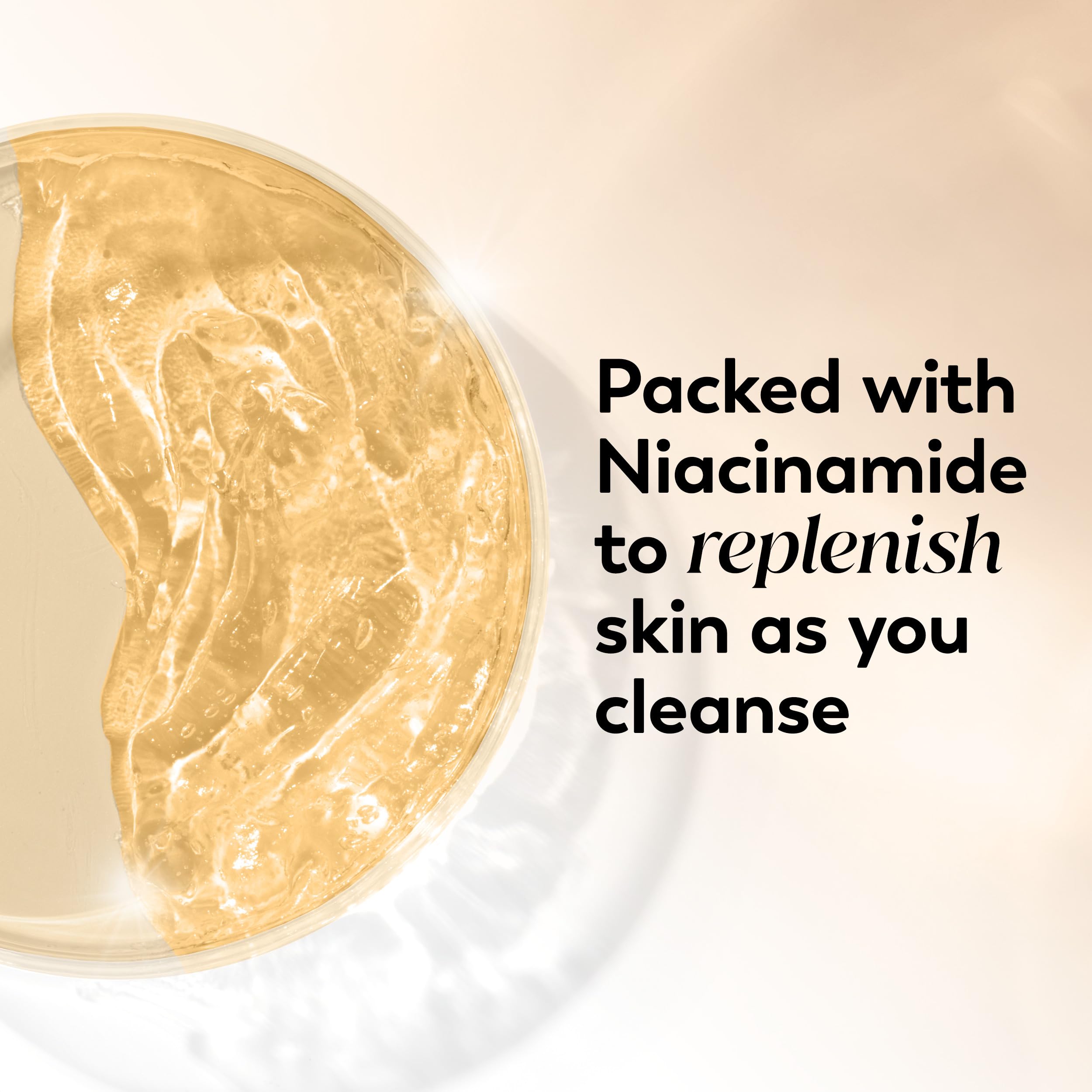 Olay 5 ounce foaming facial cleanser texture and bottle top view