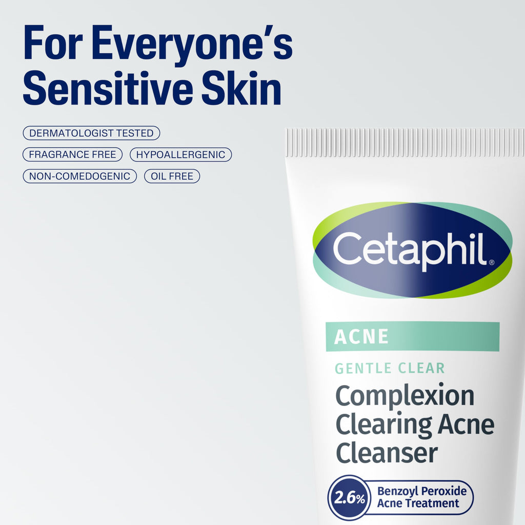 Cetaphil skincare products arranged for daily routine use