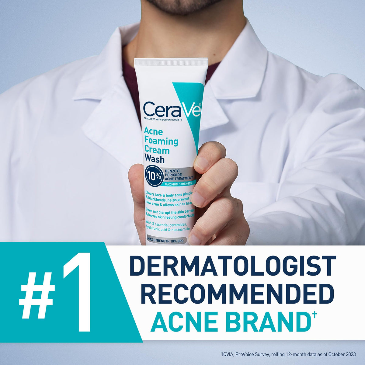 CeraVe dermatologist recommended acne treatment branding view