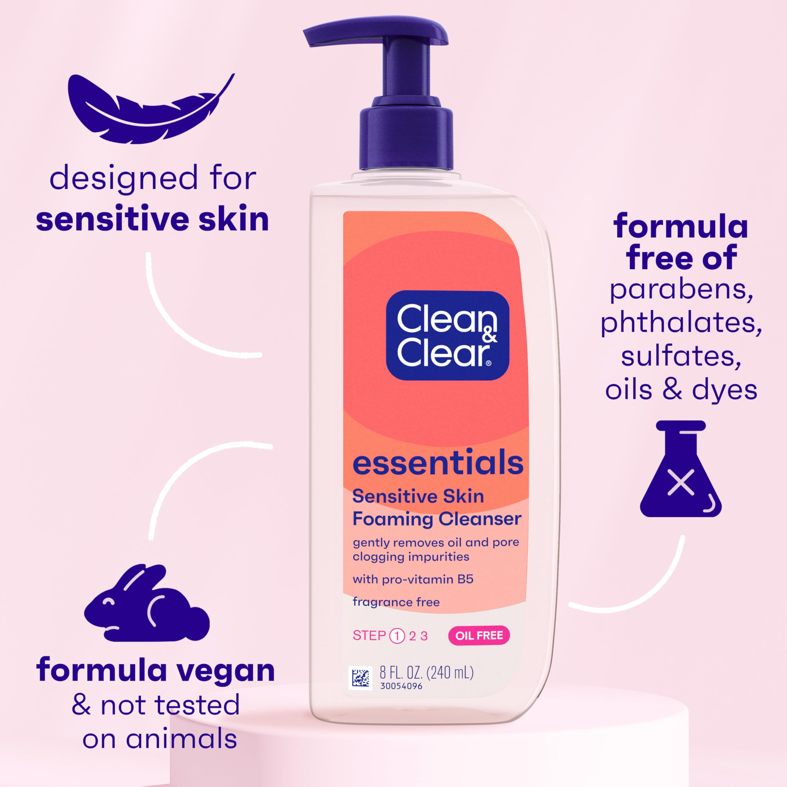 Foaming cleanser texture and bottle for oily skin
