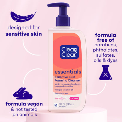 Foaming cleanser texture and bottle for oily skin