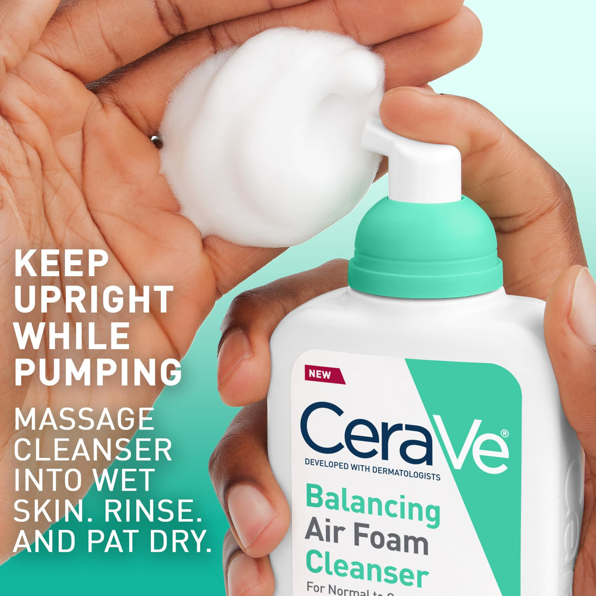 CeraVe Balancing Air Foam Face Wash group packaging display