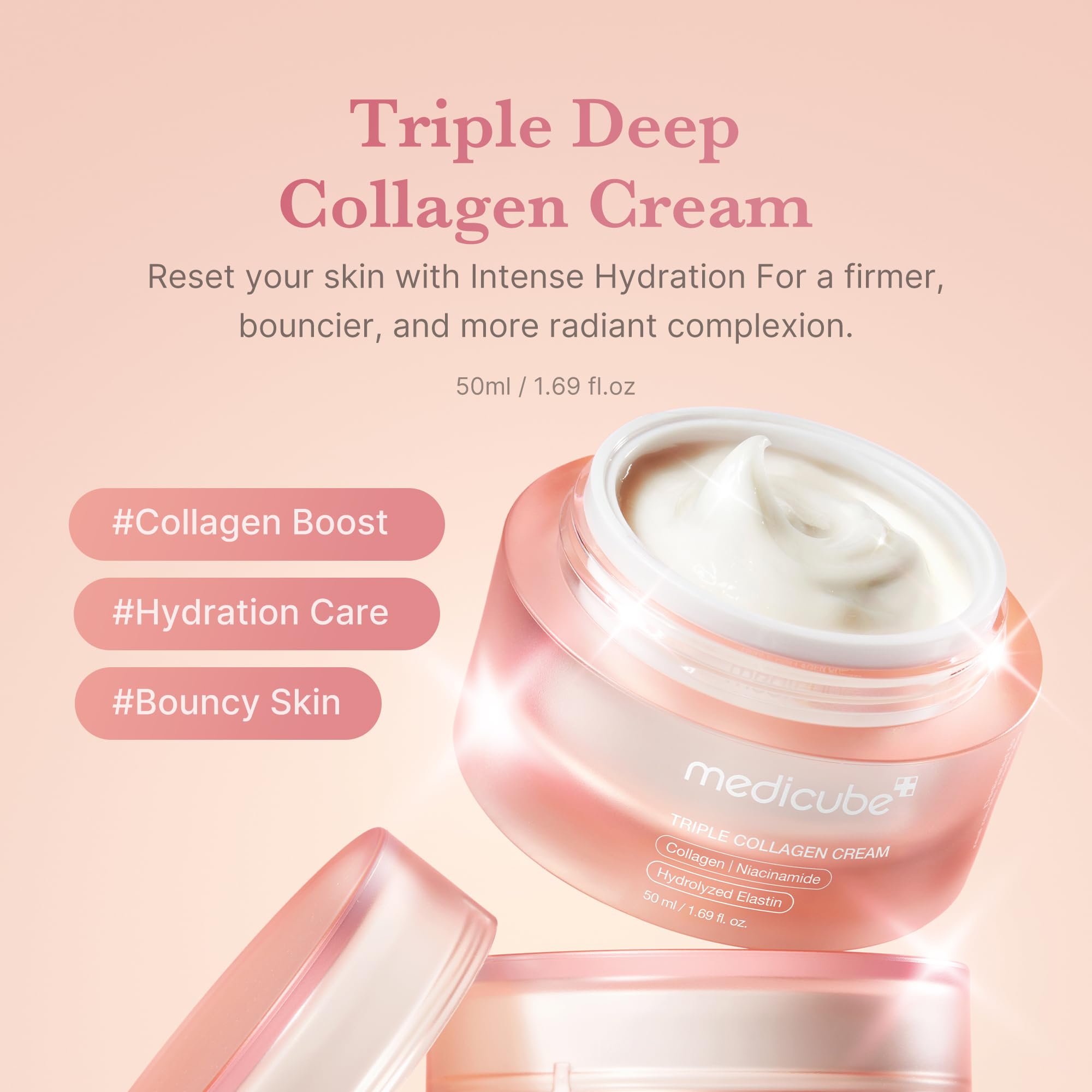 Medicube Korean anti aging moisturizer container showing authentic branding and premium design