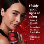 Olay anti aging cream container with product details