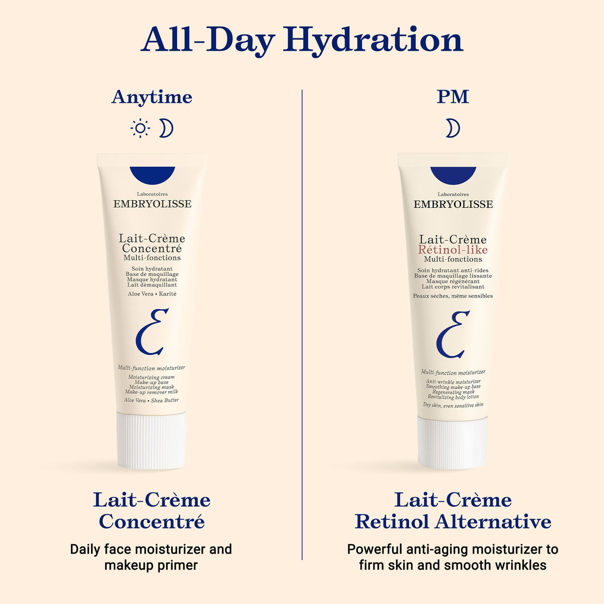 Embryolisse daily moisturizer tube angled display for online shopping