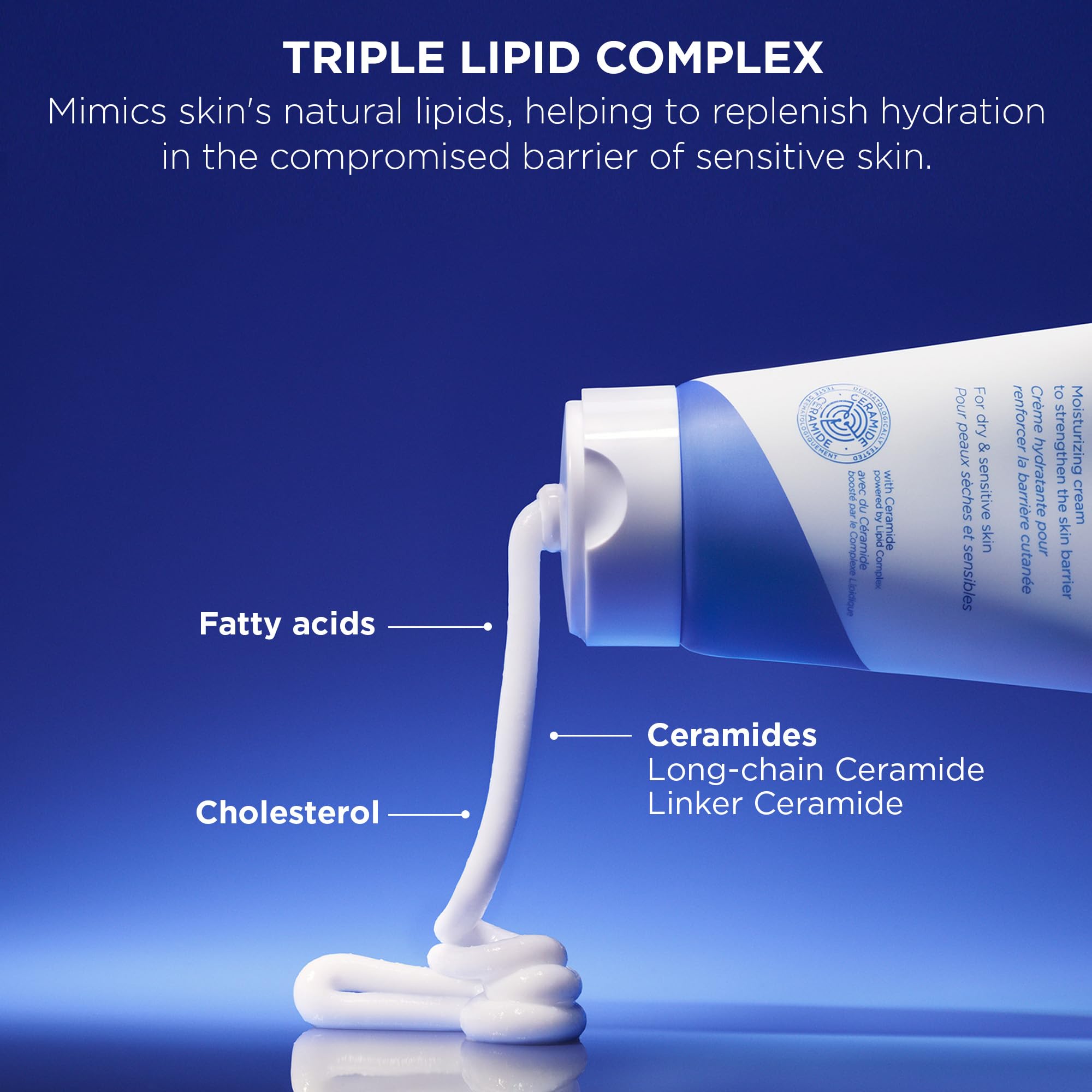Korean barrier repair cream with visible capsule technology close up detail