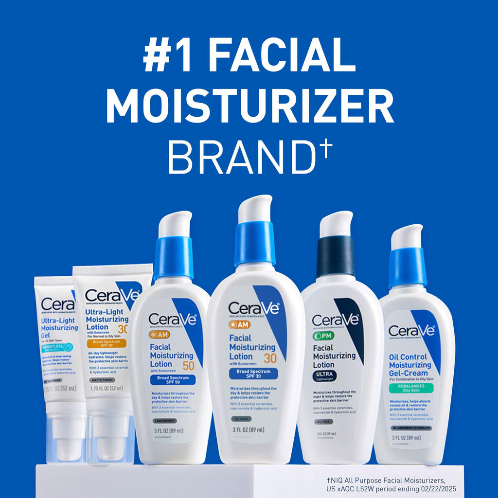 CeraVe AM facial moisturizing lotion scale reference in hand