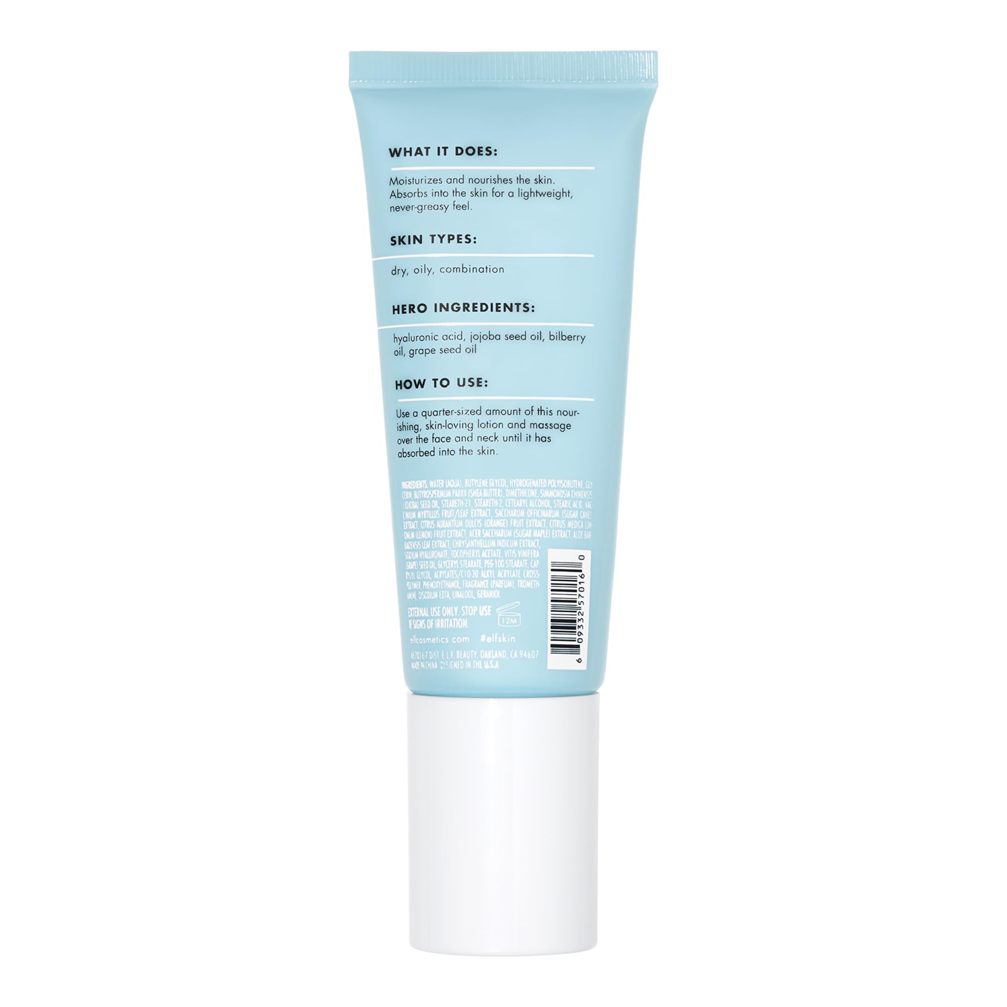 E.l.f. Skin Holy Hydration Daily Moisturizer texture swatch on hand
