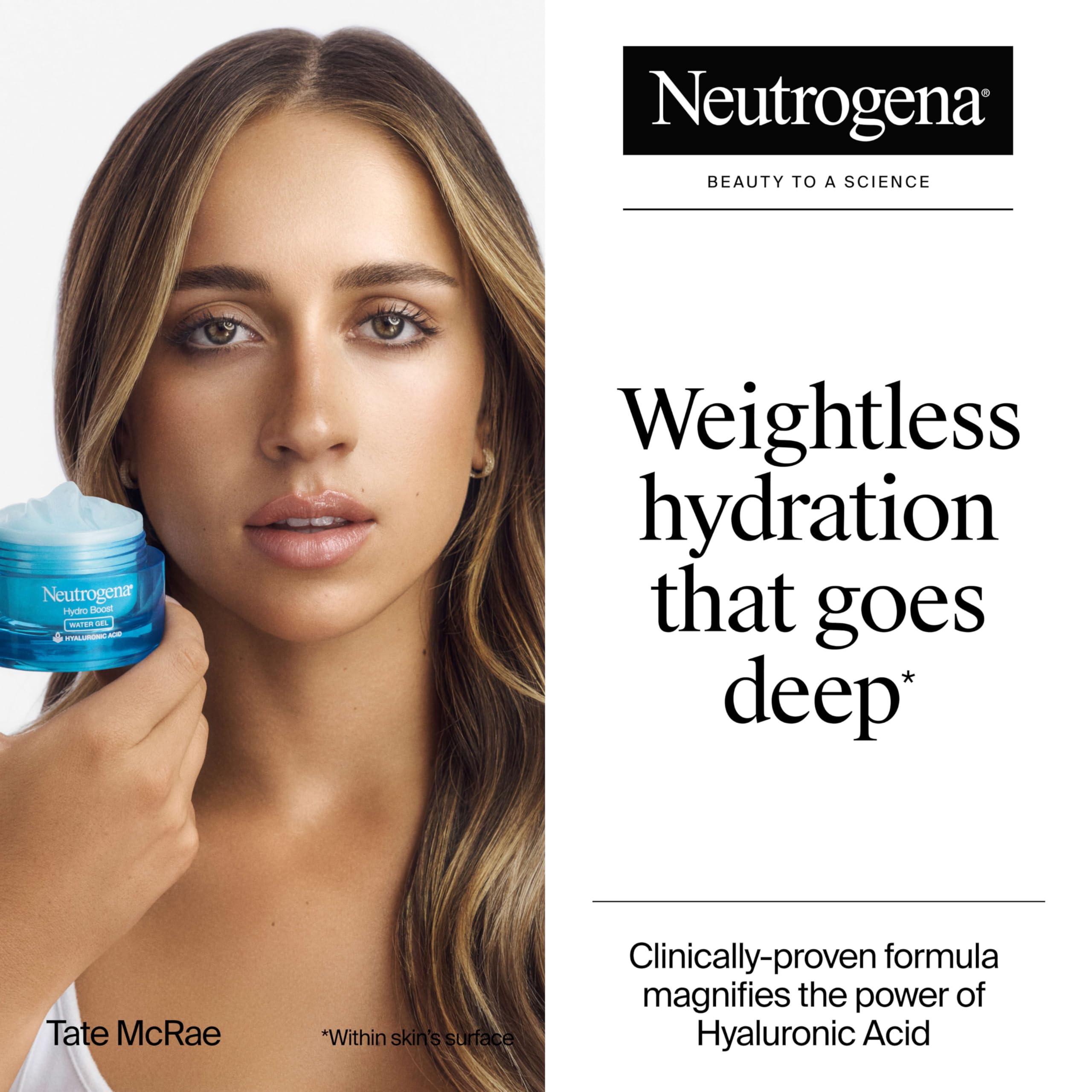 Neutrogena Hydro Boost moisturizer showing lightweight gel texture