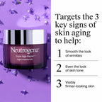 Close up of Neutrogena Triple Age Repair Night Moisturizer jar highlighting purple lid